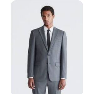 Calvin Klein SZ 46L Men’s Blazer Jacket Gray‎ , 100 percent Wool